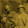 Carducci center with walking stick, and friends. Pratesi seated immediately behind Carducci (left side in photo), 1892 